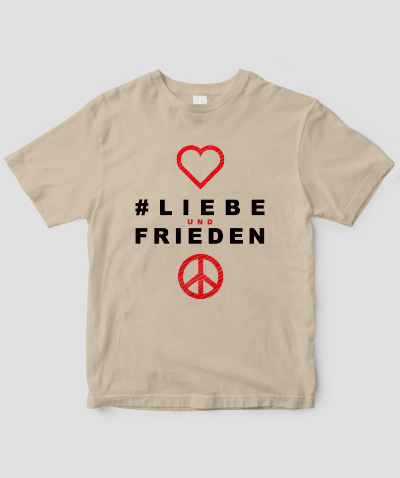 LOVE A PEACE バックプリントTシャツ LOVE AND PEACE ドイツ語版 Tシャツ Type A / 三修社 – pTa . shop