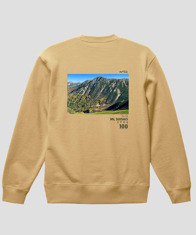 日本百名山 / No.52 水晶岳 Type A スウェット（裏パイル）/ 山と溪谷社