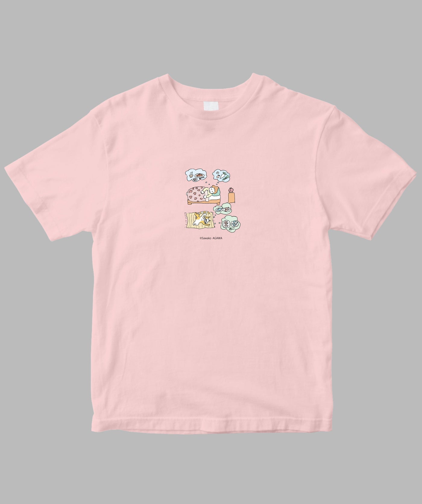 阿川佐和子 / だいたいしあわせ イラストTシャツ  なに食べる？TypeA / 晶文社