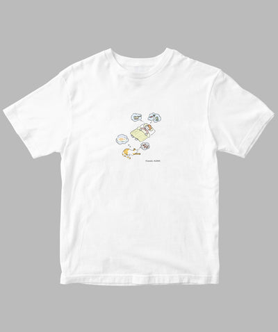 阿川佐和子 / だいたいしあわせ イラストTシャツ なに食べる？TypeB / 晶文社