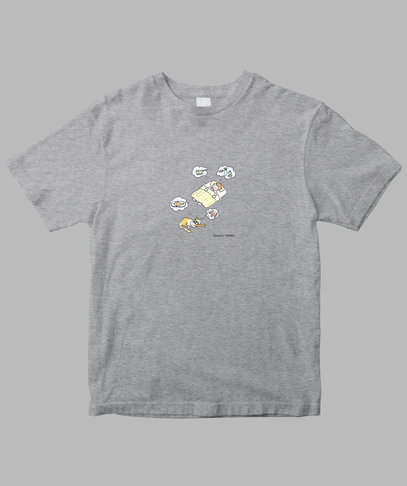阿川佐和子 / だいたいしあわせ イラストTシャツ なに食べる？TypeB / 晶文社