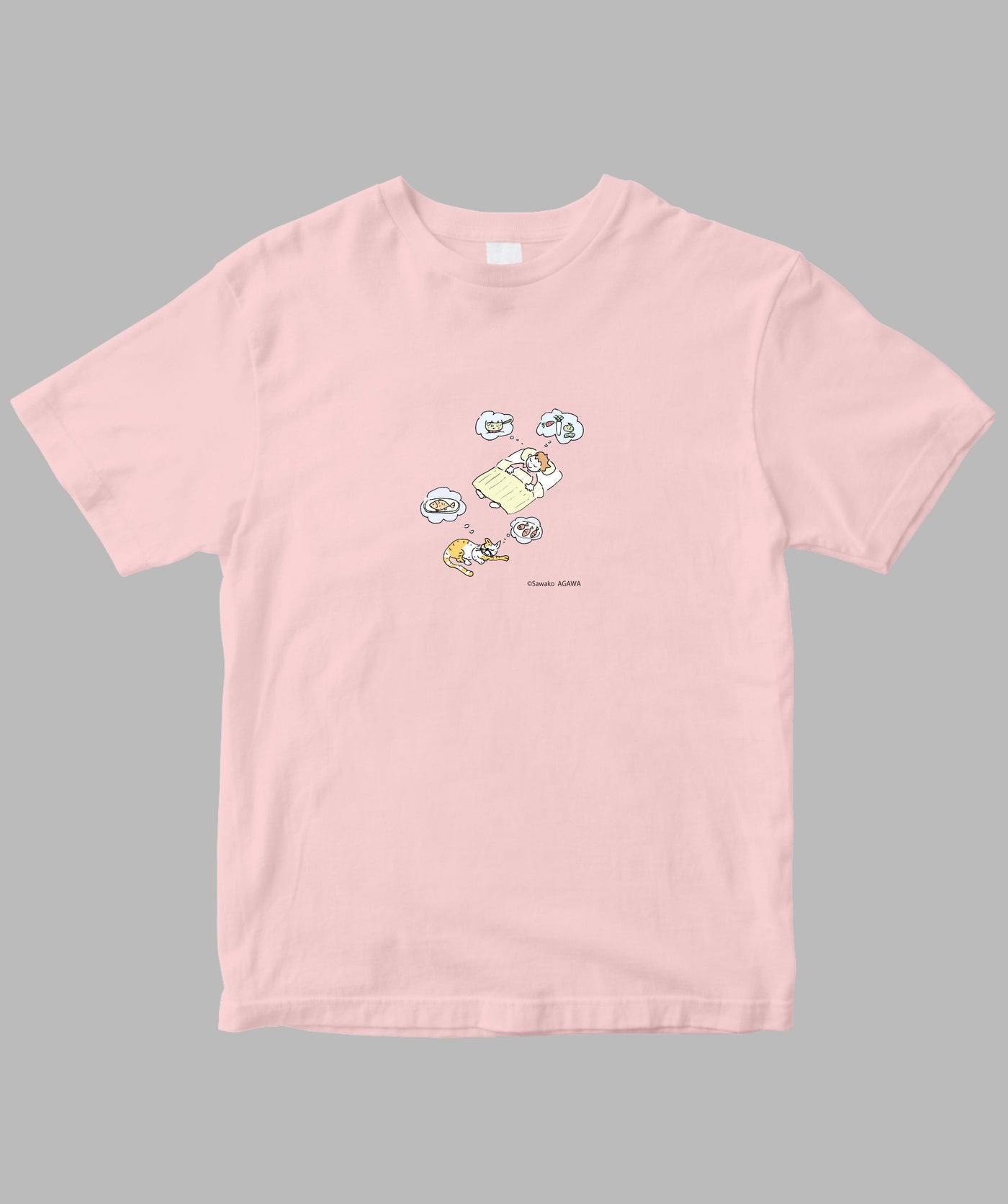 阿川佐和子 / だいたいしあわせ イラストTシャツ なに食べる？TypeB / 晶文社