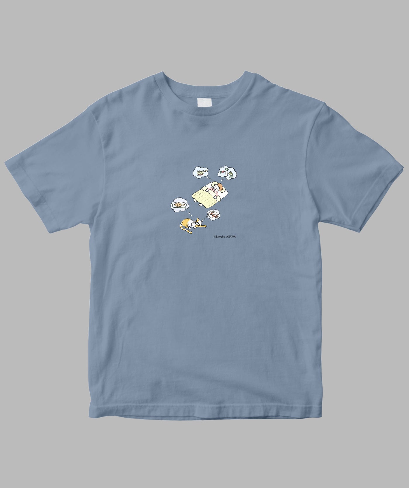 阿川佐和子 / だいたいしあわせ イラストTシャツ なに食べる？TypeB / 晶文社