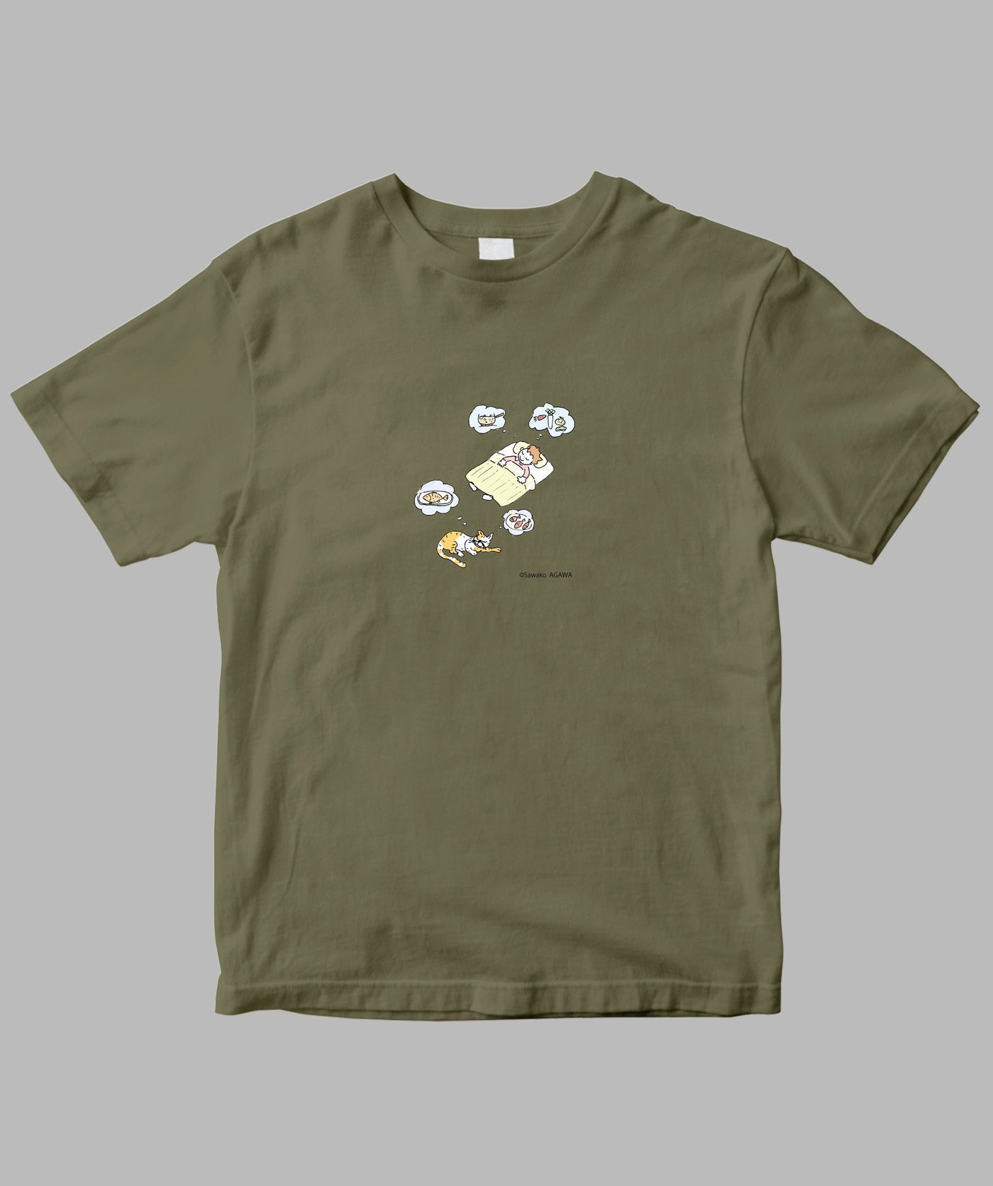 阿川佐和子 / だいたいしあわせ イラストTシャツ なに食べる？TypeB / 晶文社