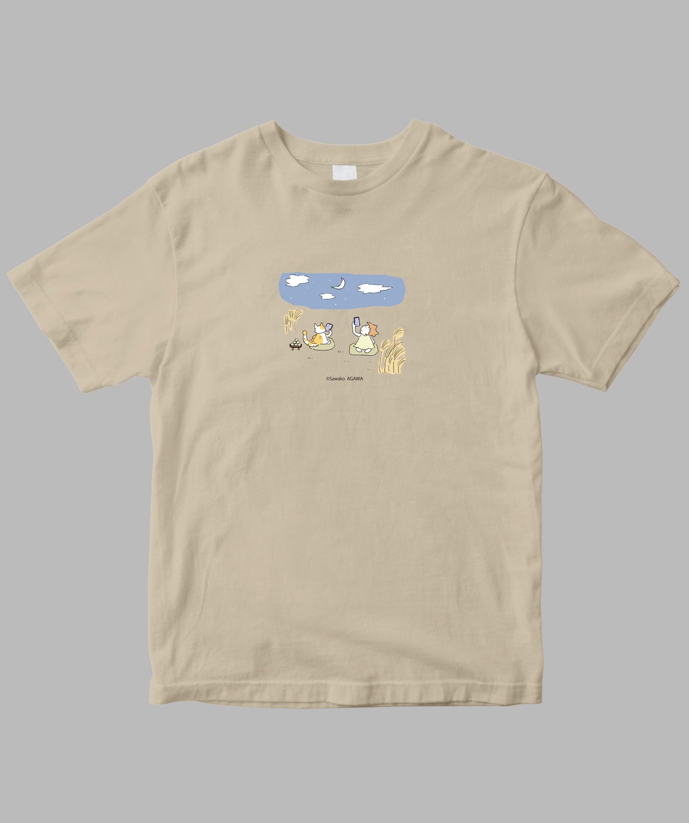 阿川佐和子 / だいたいしあわせ イラストTシャツ 月のゆくえ / 晶文社