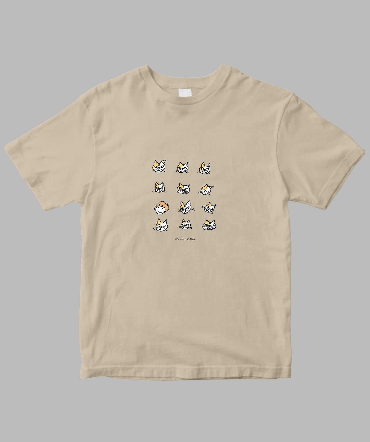阿川佐和子 / だいたいしあわせ イラストTシャツ 猫ダイタイ / 晶文社
