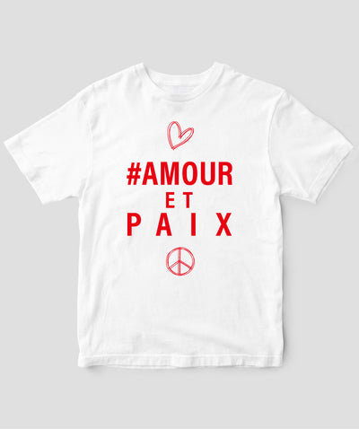 #LOVE AND PEACE フランス語版 Tシャツ Type E / 三修社