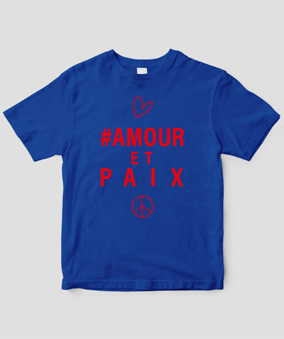 #LOVE AND PEACE フランス語版 Tシャツ Type E / 三修社