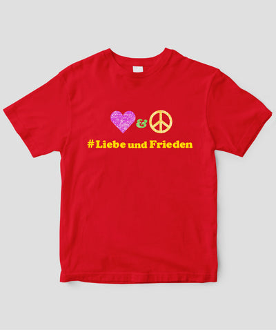 #LOVE AND PEACE ドイツ語版 Tシャツ Type D / 三修社