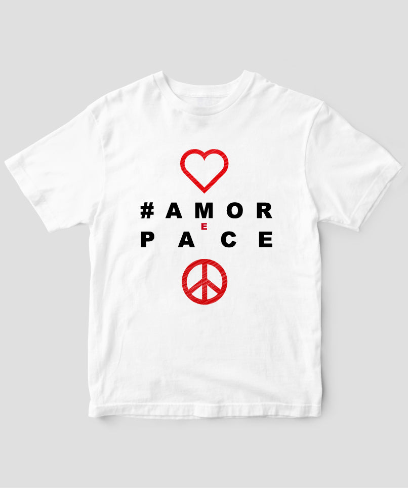 #LOVE AND PEACE イタリア語版 Tシャツ Type A / 三修社