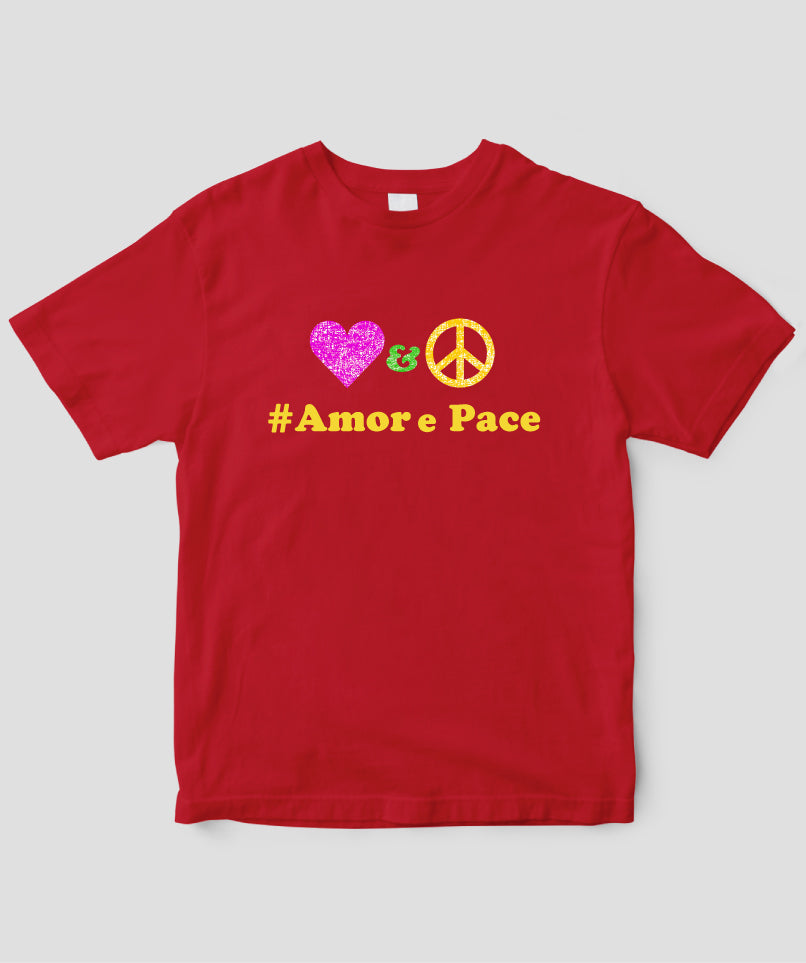 #LOVE AND PEACE イタリア語版 Tシャツ Type D / 三修社