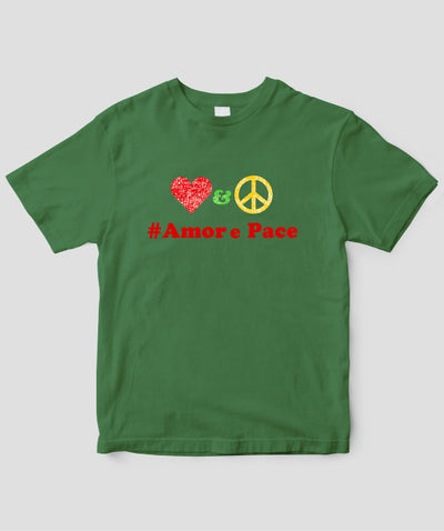 #LOVE AND PEACE イタリア語版 Tシャツ Type D / 三修社