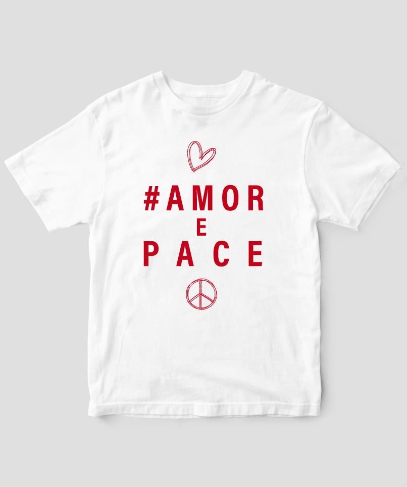 #LOVE AND PEACE イタリア語版 Tシャツ Type E / 三修社