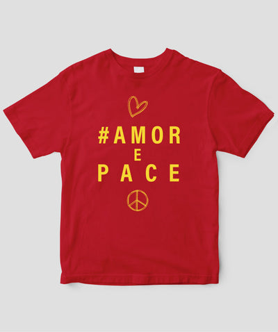 #LOVE AND PEACE イタリア語版 Tシャツ Type E / 三修社