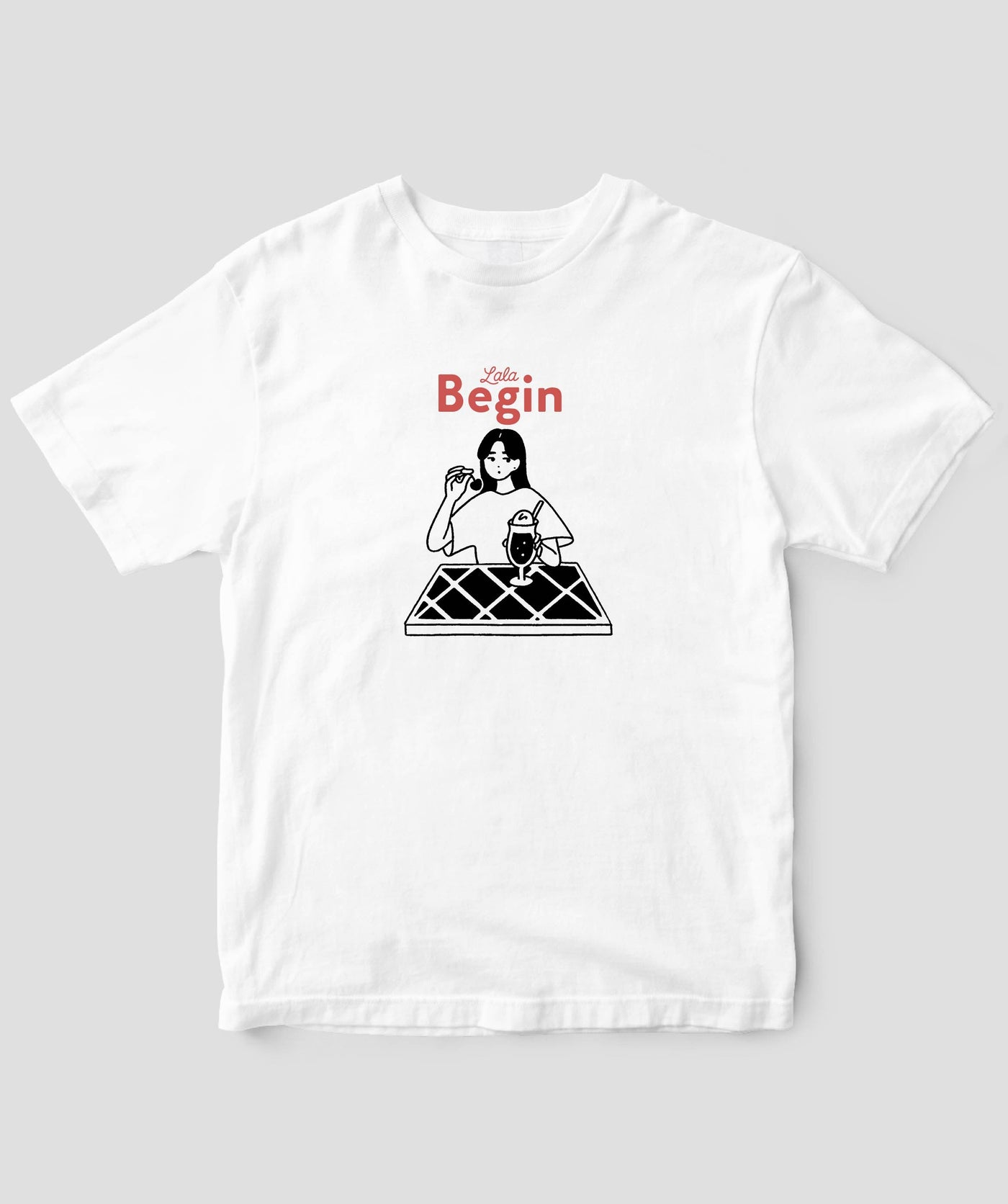 LaLa Begin / ロゴ＆イラストTシャツ cream soda / 世界文化社