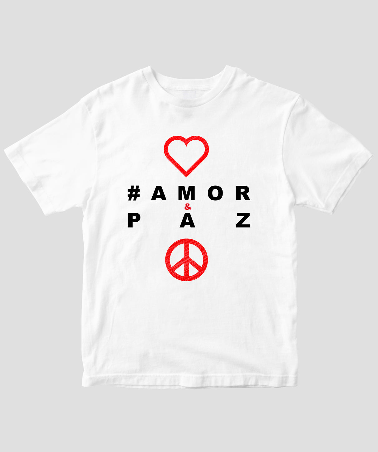 #LOVE AND PEACE ポルトガル語版 Tシャツ Type A / 三修社