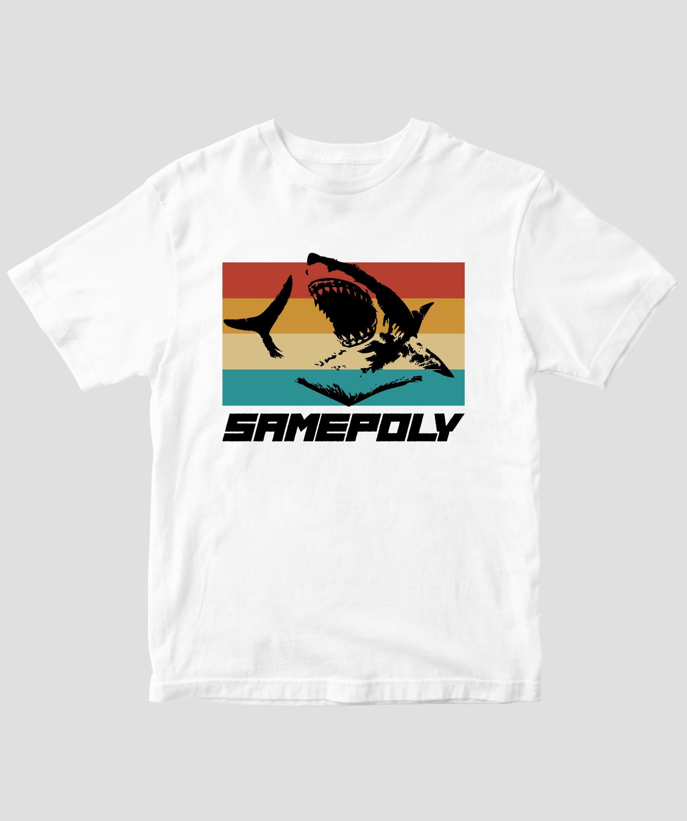 サメポリー / レインボーストライプTシャツ / サイバーダイン