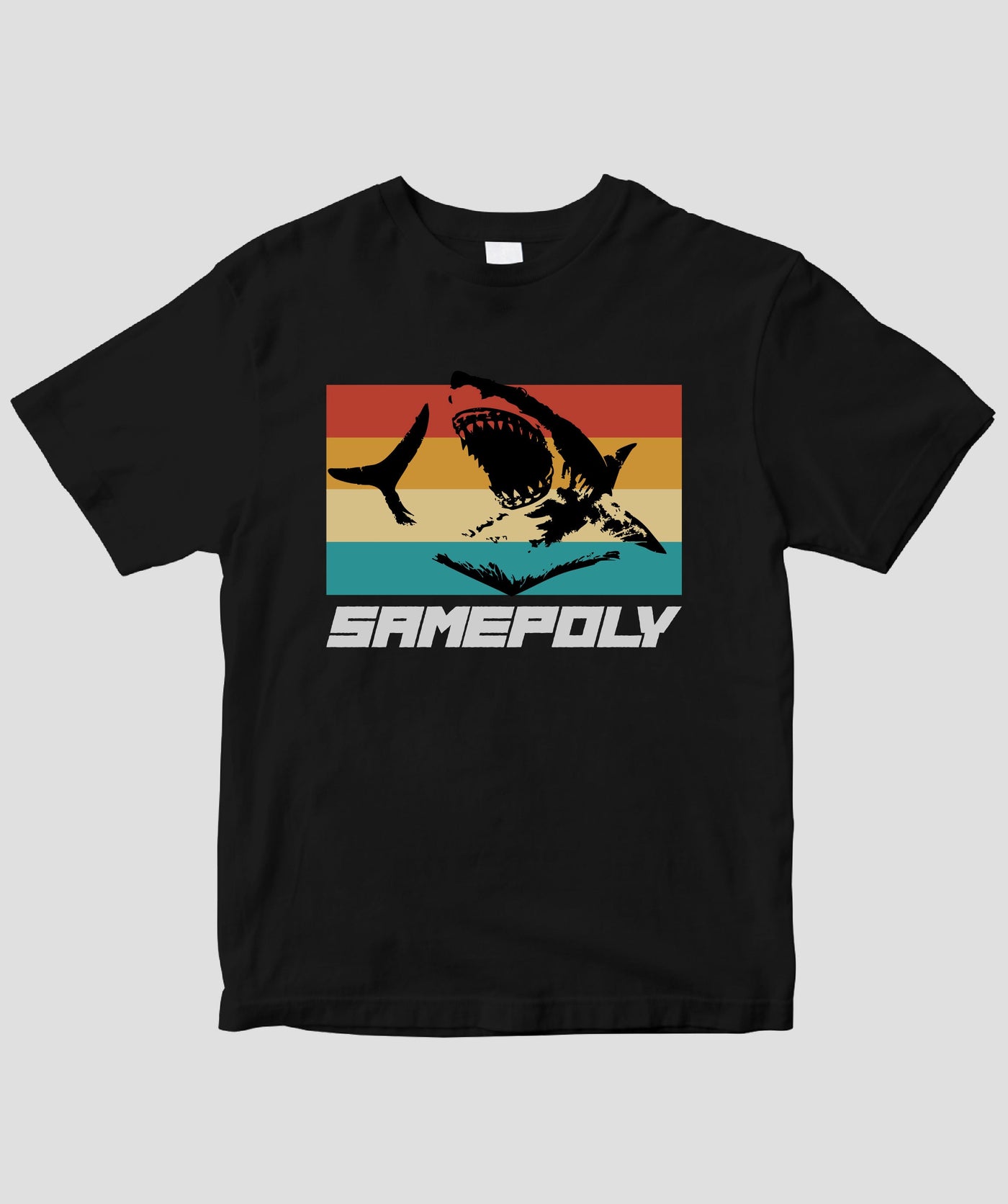 サメポリー / レインボーストライプTシャツ / サイバーダイン
