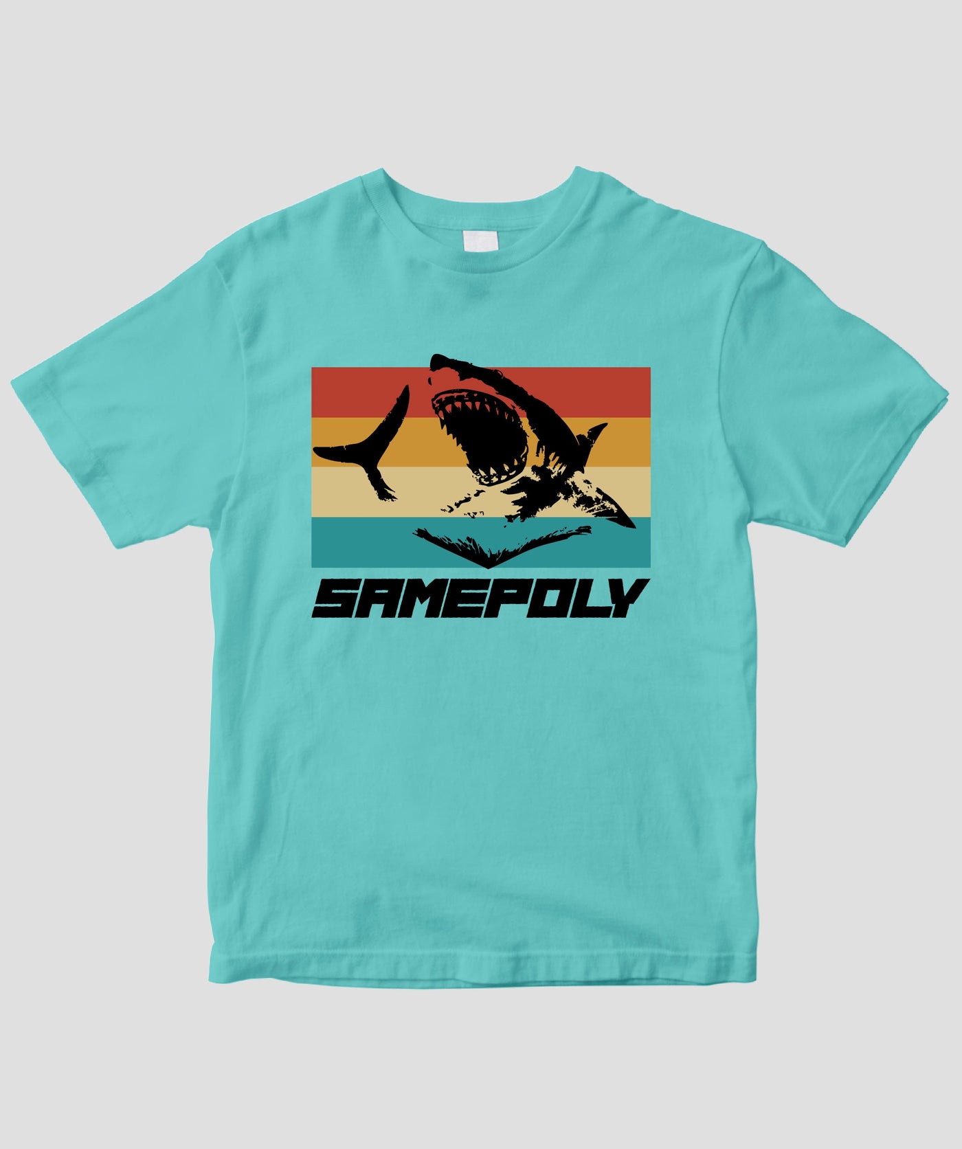 サメポリー / レインボーストライプTシャツ / サイバーダイン