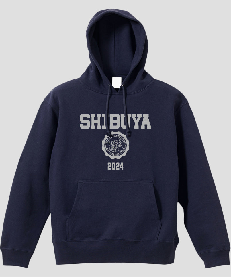 カレッジ風「SHIBUYA」Type B パーカ（裏パイル） / 声の教育社