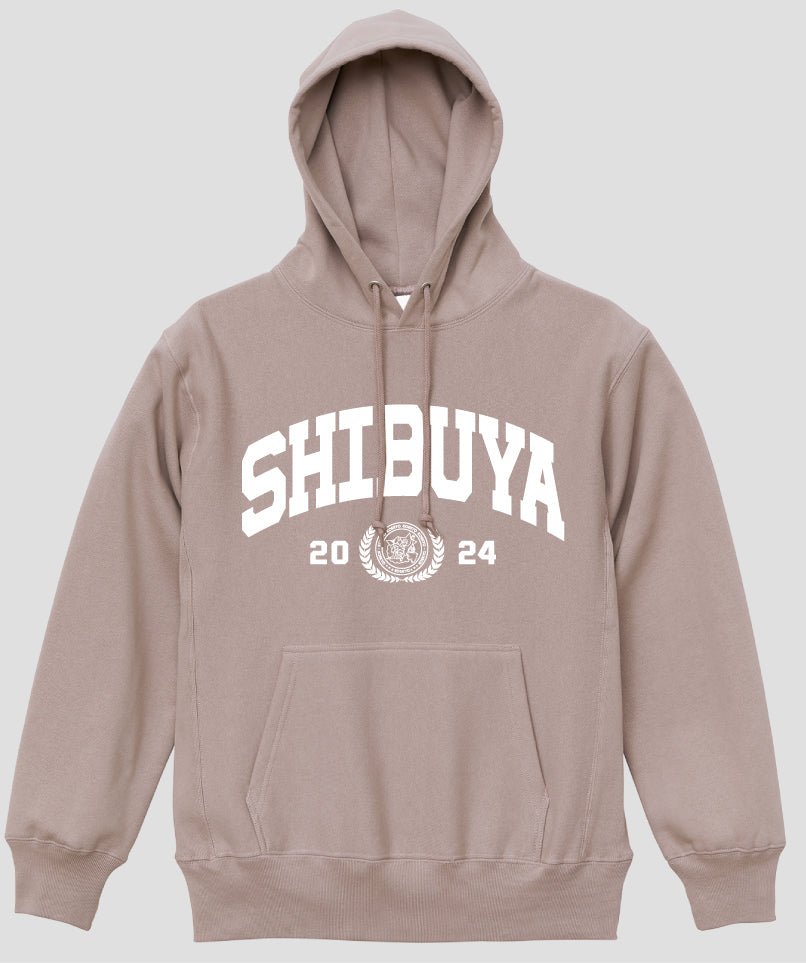 カレッジ風「SHIBUYA」Type A ヘビーウエイトプルオーバーパーカ（裏起毛） / 声の教育社