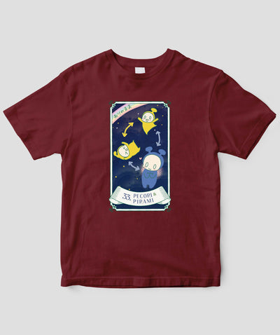 【キッズ】自分を好きになる 数秘術キャラ占い／数秘33「ペコリ＆ピラミ」Tシャツ / ワニブックス