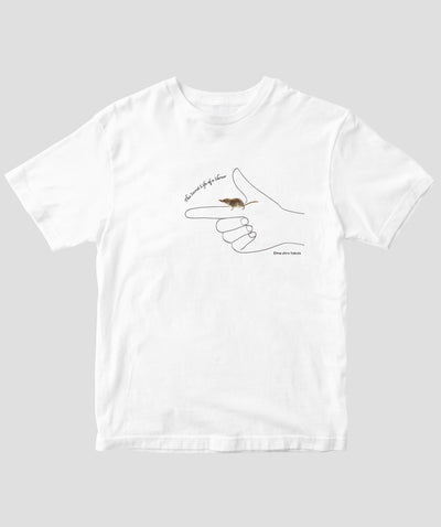 【キッズ】六田晴洋『トガリネズミ ひみつのくらし』トウキョウトガリネズミ実寸大Ｔシャツ / 世界文化ワンダーグループ