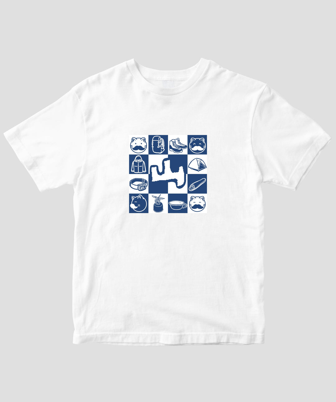 登猫（とねこ）/ 山と猫と山道具・市松パターン B ドライT / 山と溪谷