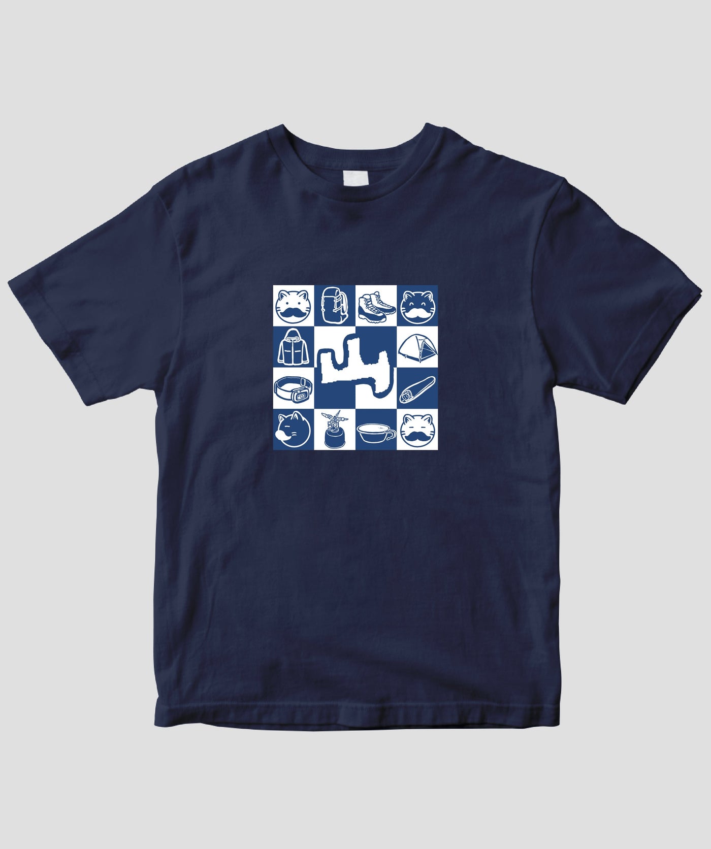 登猫（とねこ）/ 山と猫と山道具・市松パターン B ドライT / 山と溪谷