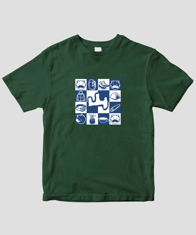 山*猫様 ともだち　　　と思われるブロンズ 登猫（とねこ）/ 山と猫と山道具・市松パターン B ドライT / 山と溪谷