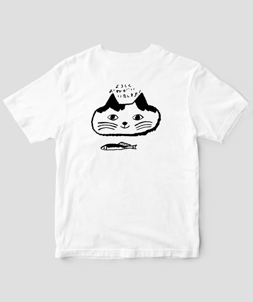 天然生活×トラネコボンボン オリジナルTシャツ「猫と魚」Type C（バックプリント） / 扶桑社