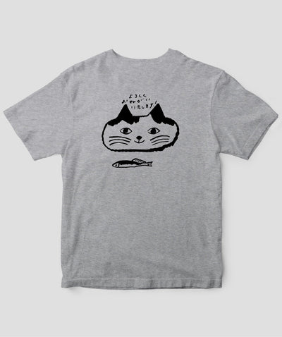 天然生活×トラネコボンボン オリジナルTシャツ「猫と魚」Type C（バックプリント） / 扶桑社