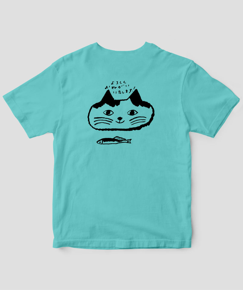 天然生活×トラネコボンボン オリジナルTシャツ「猫と魚」Type C（バックプリント） / 扶桑社