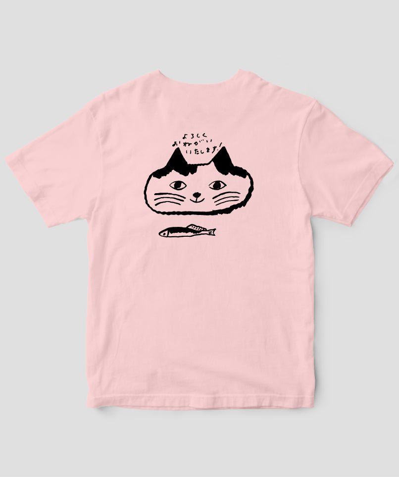 天然生活×トラネコボンボン オリジナルTシャツ「猫と魚」Type C（バックプリント） / 扶桑社