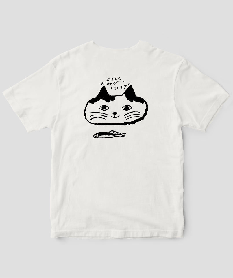 天然生活×トラネコボンボン オリジナルTシャツ「猫と魚」Type C（バックプリント） / 扶桑社