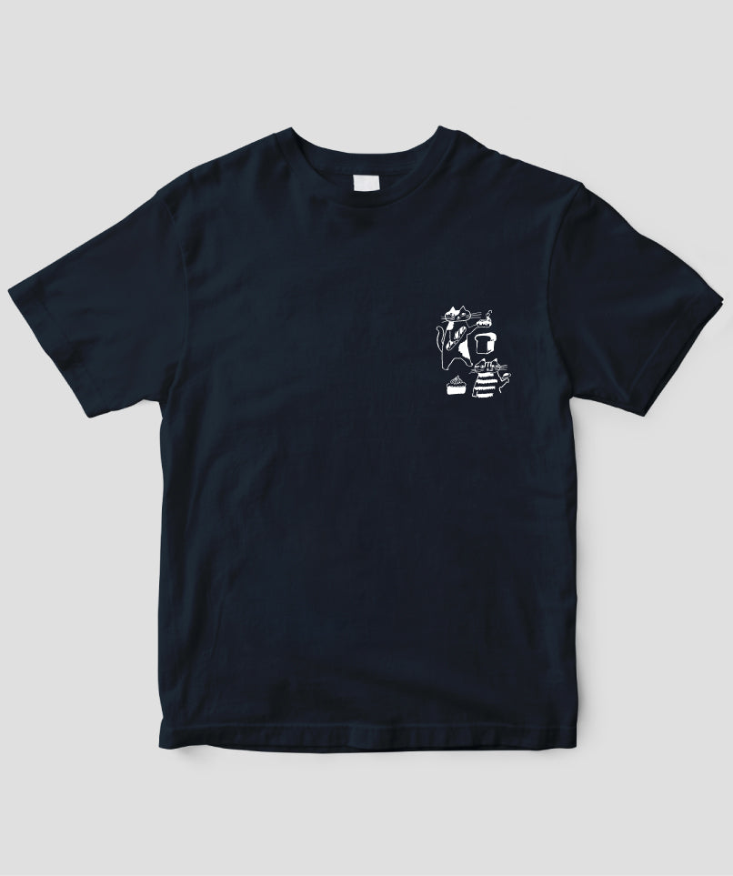 天然生活×トラネコボンボン オリジナルTシャツ「猫とパンとお菓子」Type B / 扶桑社