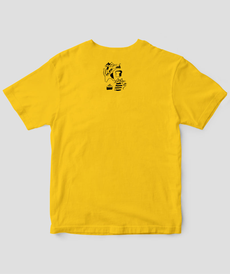 天然生活×トラネコボンボン オリジナルTシャツ「猫とパンとお菓子」Type D（バックプリント） / 扶桑社