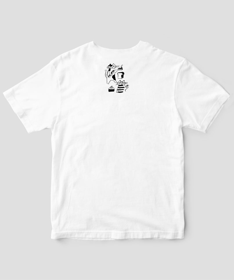 【キッズ】天然生活×トラネコボンボン オリジナルTシャツ「猫とパンとお菓子」Type D（バックプリント） / 扶桑社