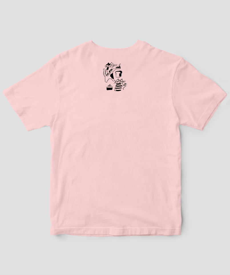 【キッズ】天然生活×トラネコボンボン オリジナルTシャツ「猫とパンとお菓子」Type D（バックプリント） / 扶桑社