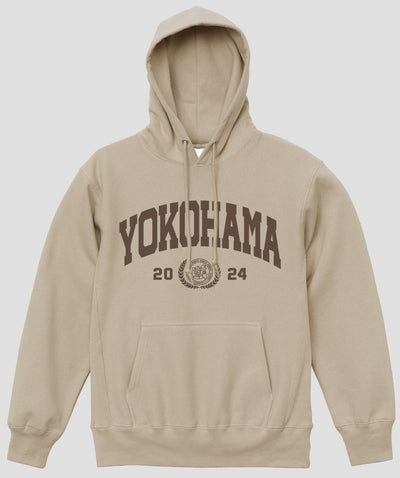 カレッジ風「YOKOHAMA」Type A ヘビーウエイトプルオーバーパーカ（裏起毛） / 声の教育社