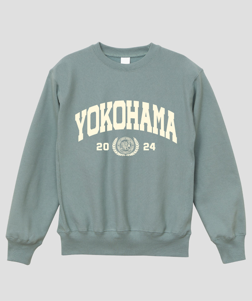カレッジ風「YOKOHAMA」Type A ヘビーウエイトスウェット（裏起毛） / 声の教育社