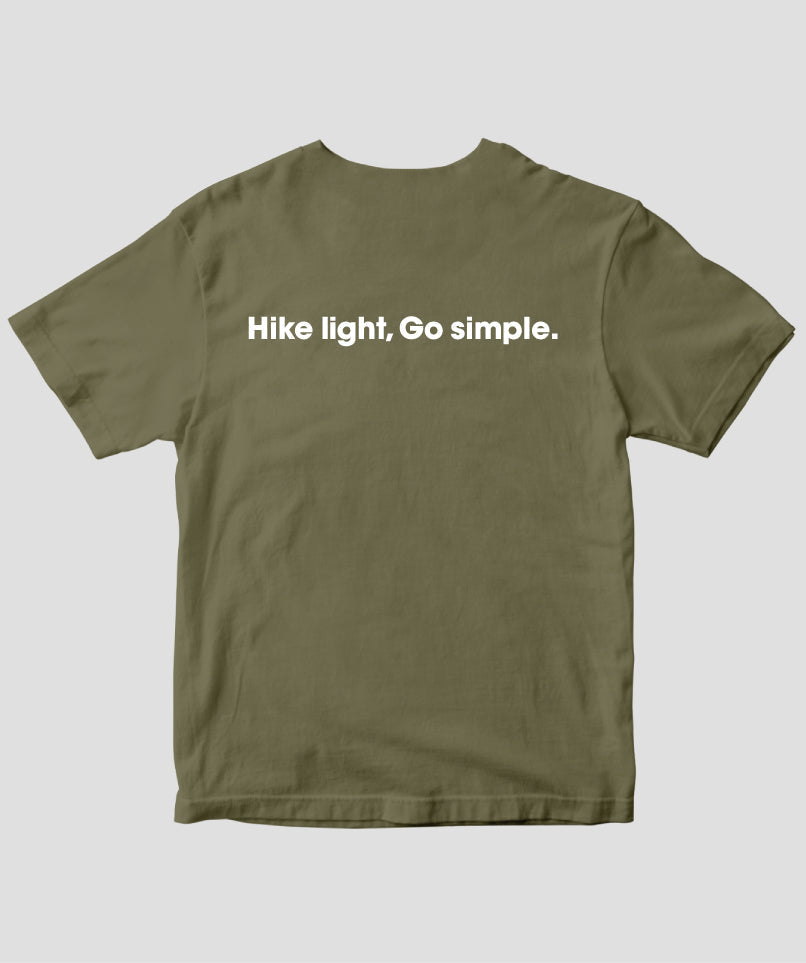 ウルトラライトハイキング / Hike light, Go simple. Tシャツ