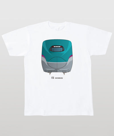 電車の顔図鑑Tシャツ E5系はやぶさ Type A（キッズ）
