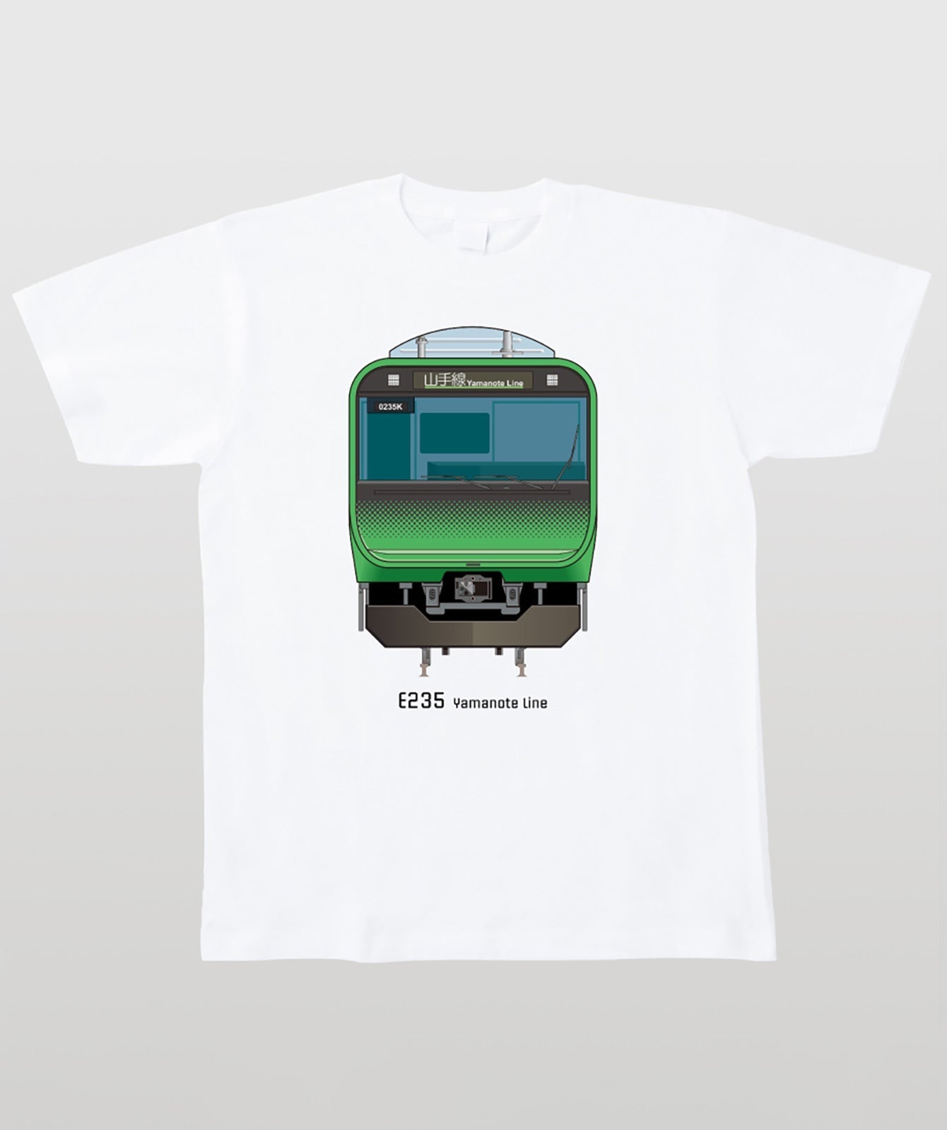 電車の顔図鑑Tシャツ E235系山手線 Type A（キッズ）