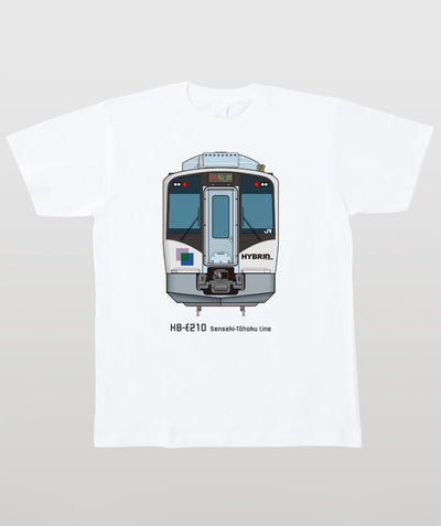 電車の顔図鑑Tシャツ HB-E210系仙石東北ライン Type A（キッズ）
