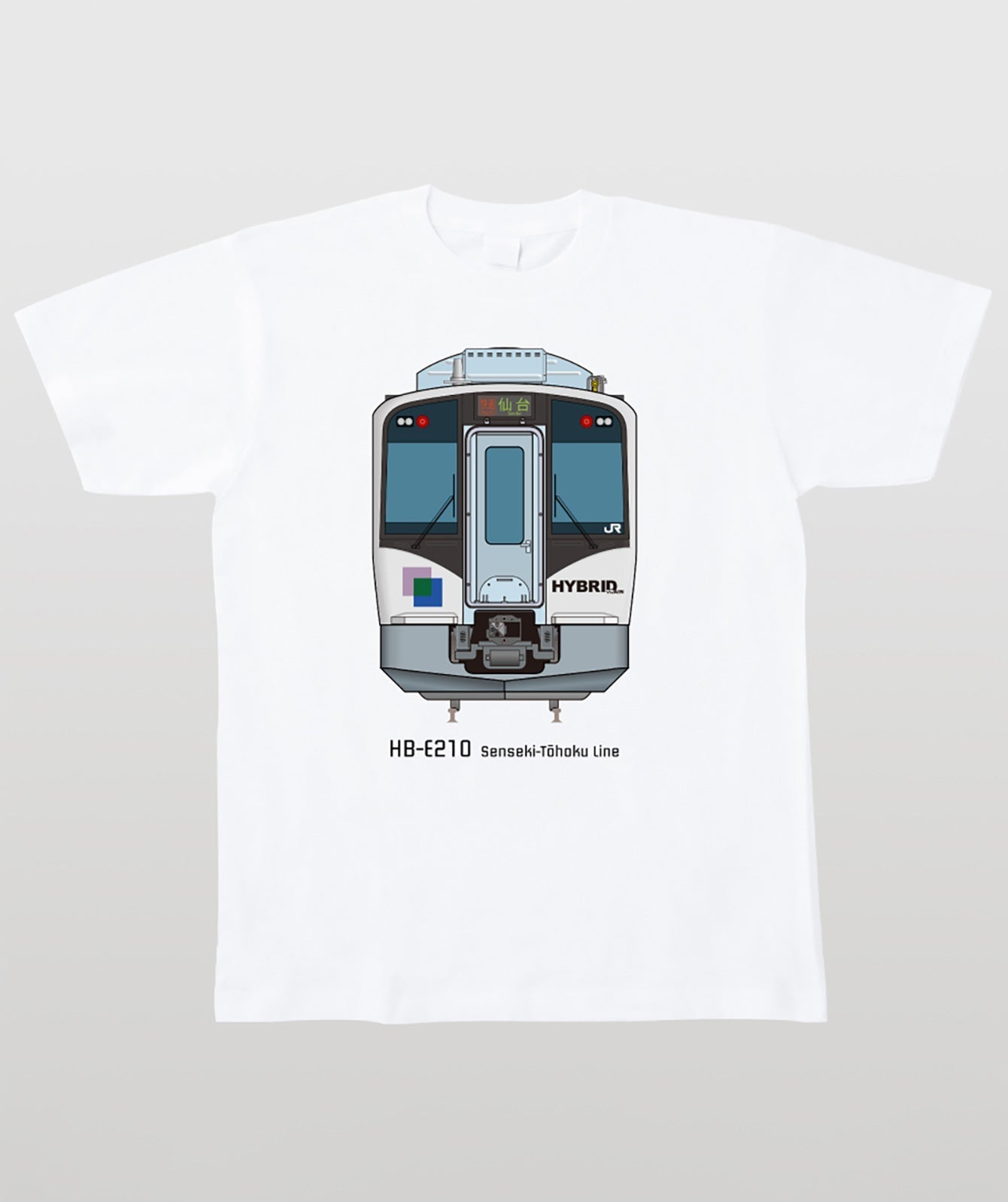 電車の顔図鑑Tシャツ HB-E210系仙石東北ライン Type A