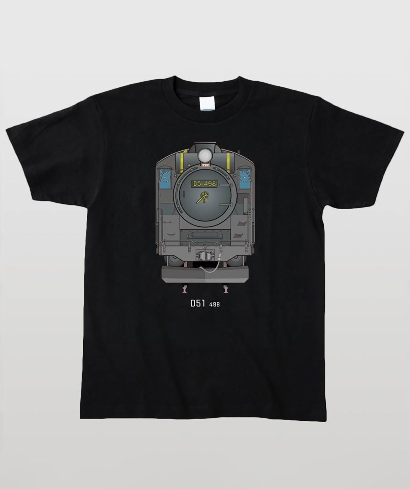 電車の顔図鑑Tシャツ D51形498号機 Type A（キッズ）