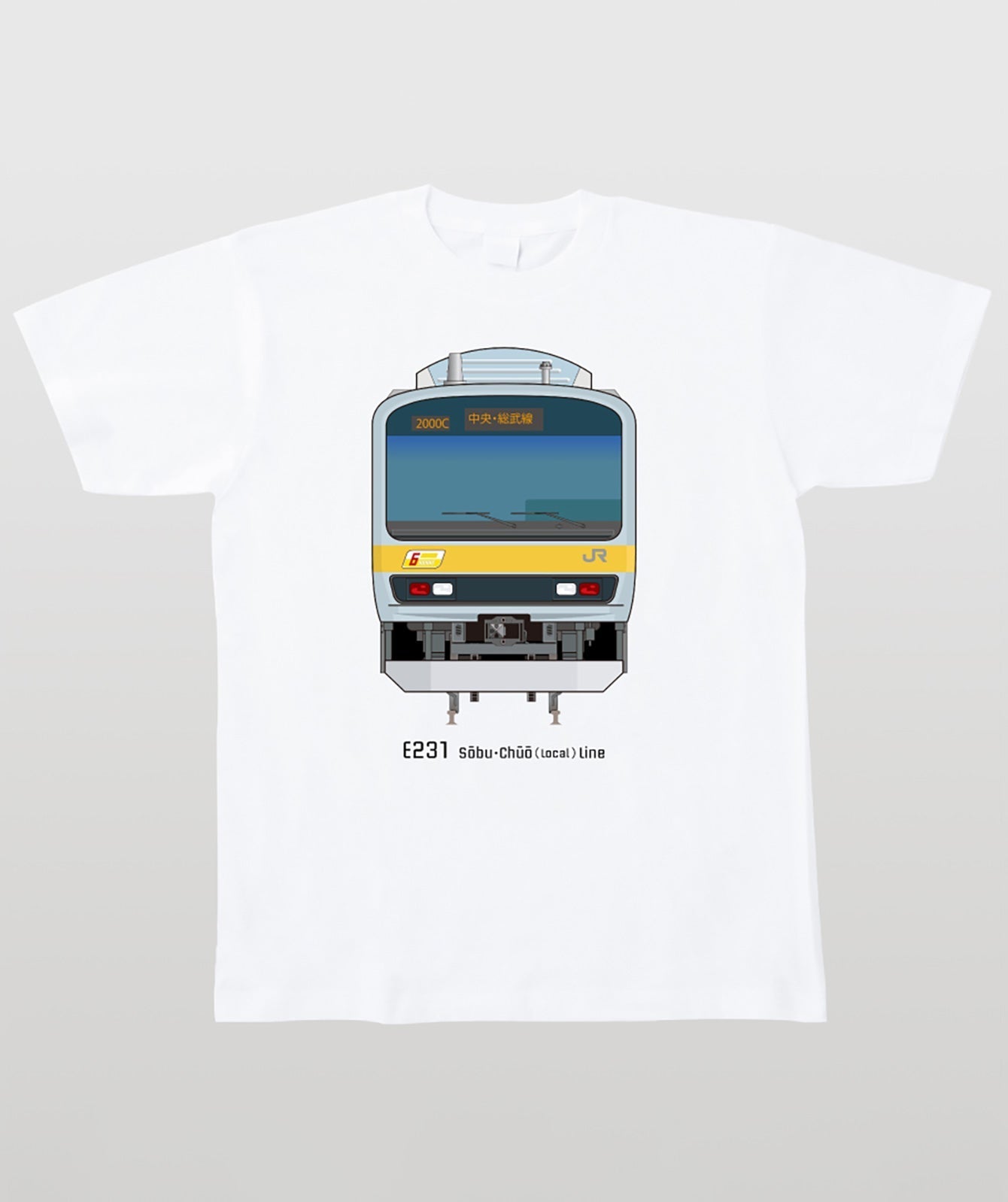 電車の顔図鑑Tシャツ E231系総武中央緩行線 Type A（キッズ）