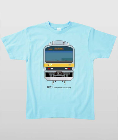 電車の顔図鑑Tシャツ E231系総武中央緩行線 Type A（キッズ）