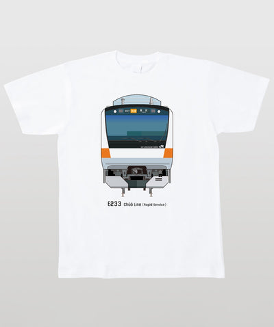 電車の顔図鑑Tシャツ E233系中央線快速 Type A